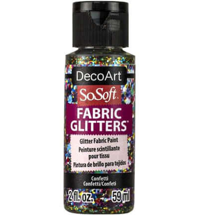 DecoArt SoSoft Glitters Confetti meerkleurige textielverf 59 ml DSSFG05-30