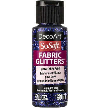 DecoArt SoSoft Glitters Midnight Blue donkerblauwe glittertextielverf 59 ml DSSFG14-30