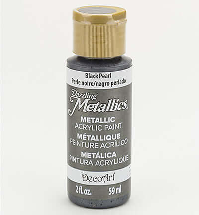 DecoArt Dazzling Metallics Black Pearl 59 ml – parelmoer metallic acrylverf