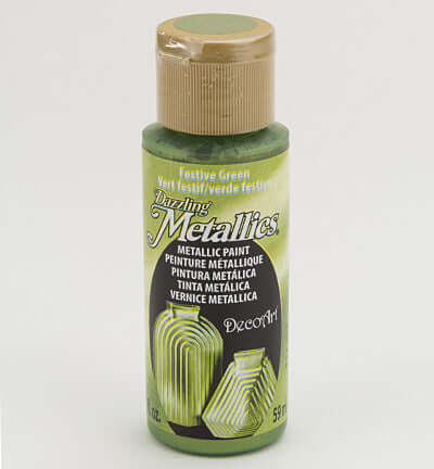 DecoArt Dazzling Metallics Festive Green 59 ml – parelmoer metallic acrylverf