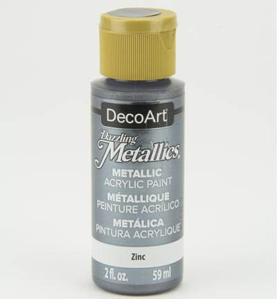DecoArt Dazzling Metallics Zinc 59 ml – parelmoer metallic acrylverf