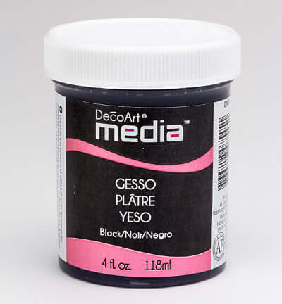 DecoArt Media Gesso zwart – Primer voor Canvas & Hout (118 ml)