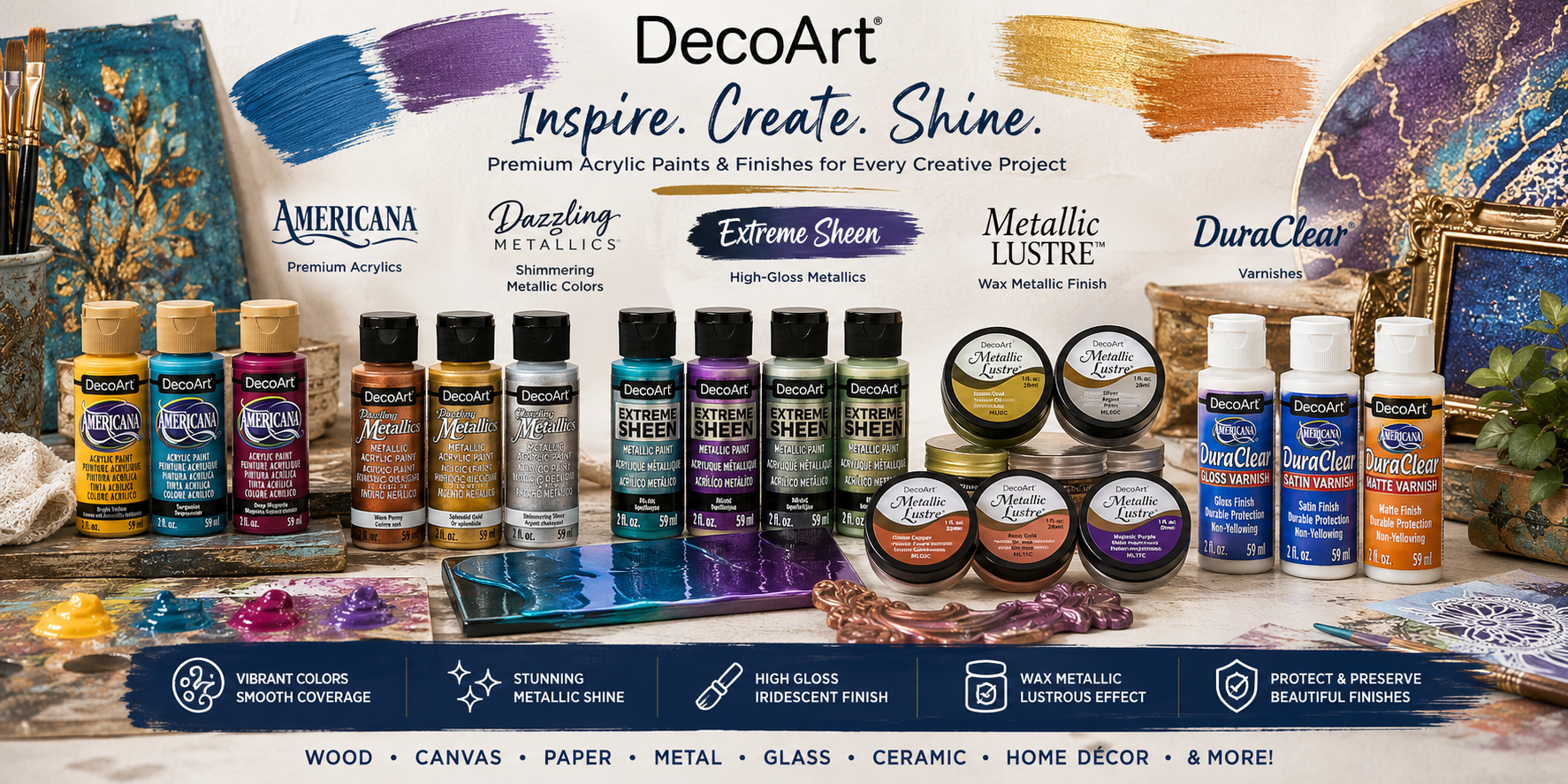 DecoArt verf kopen – acrylverf, metallic verf en vernis