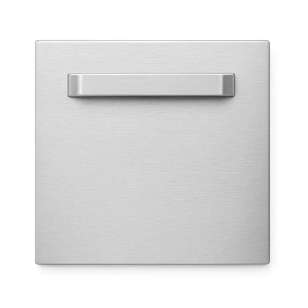 Dibond hanger 10×10 cm voor onzichtbare montage, brushed metaal – frontaal