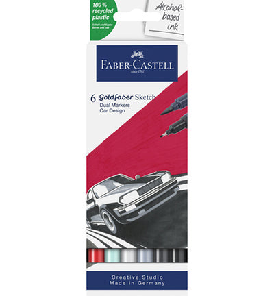 Faber-Castell Goldfaber Sketch Markers Car Design etui met 6 alcoholmarkers