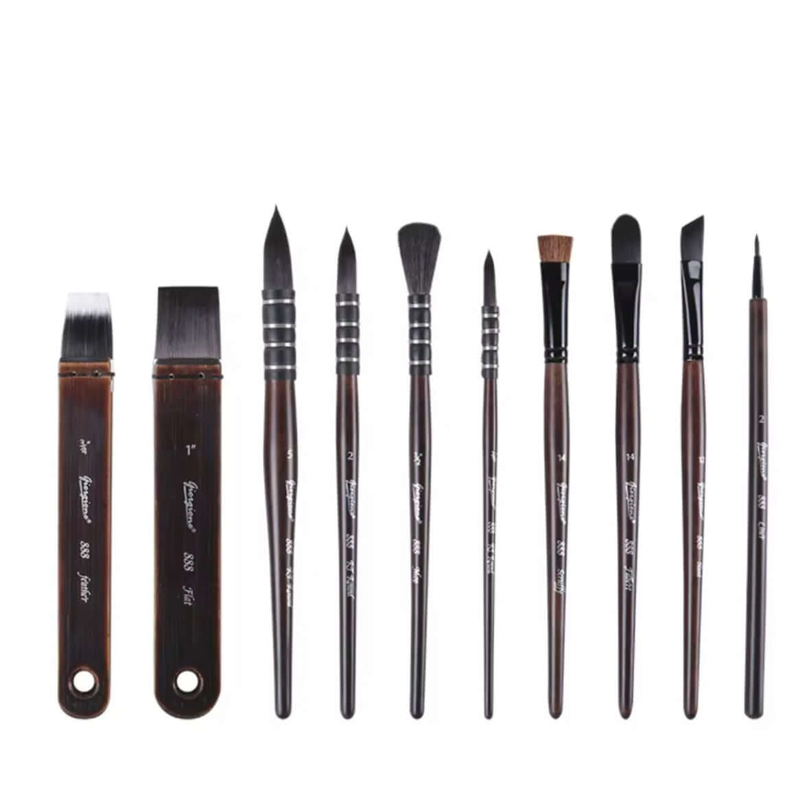 Giorgione Professionele Aquarel Penselen set 10-delig met Luxe Etui