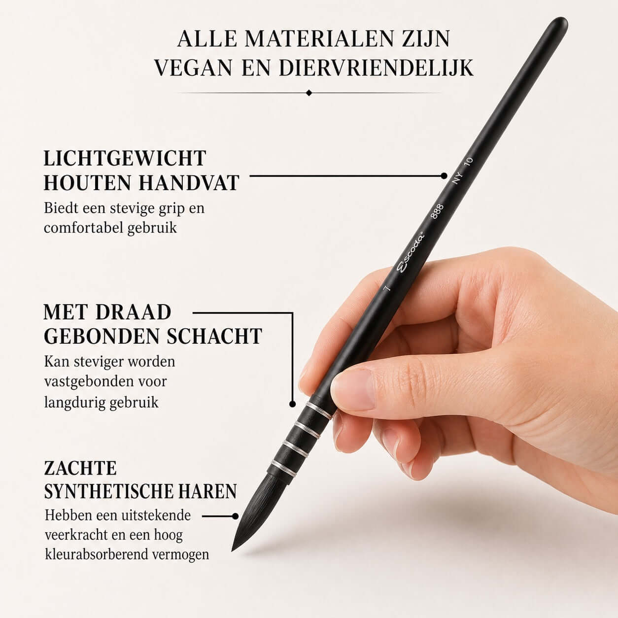 Giorgione Professionele Aquarel Penselen set 10-delig met Luxe Etui