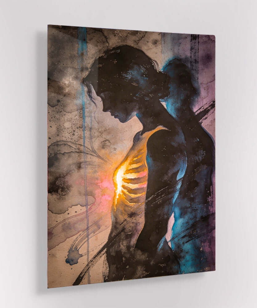 Glas Schilderij Abstracte Innerlijke Lucht