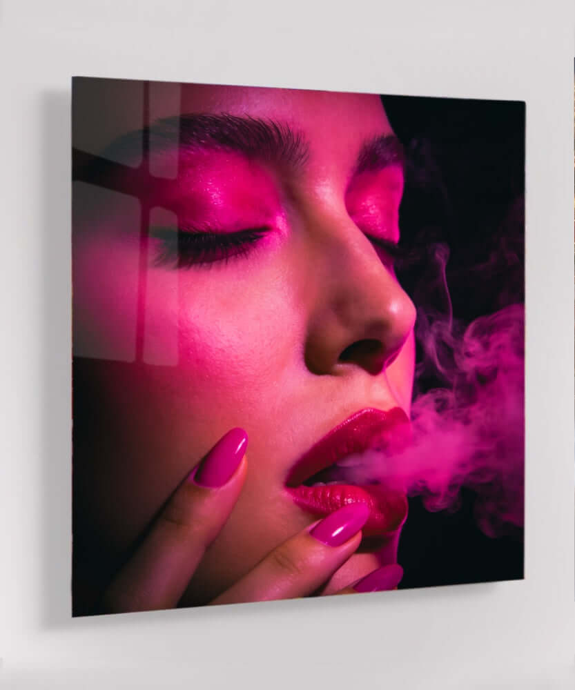 Glas Schilderij Sensuele Pop Art Portret