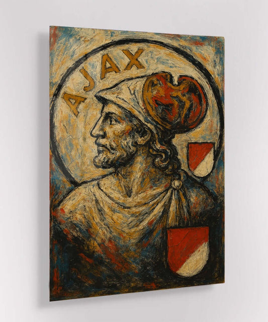 glas schilderij old Ajax abstract
