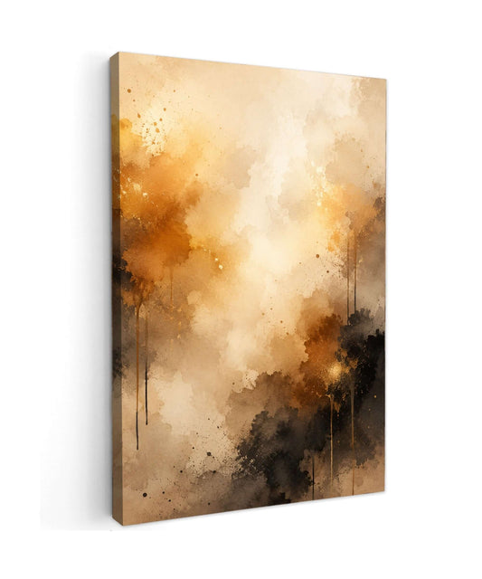 Golden Mist Abstract Canvas
