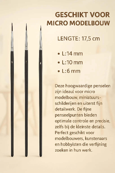 fijne penseelpunten kwasten