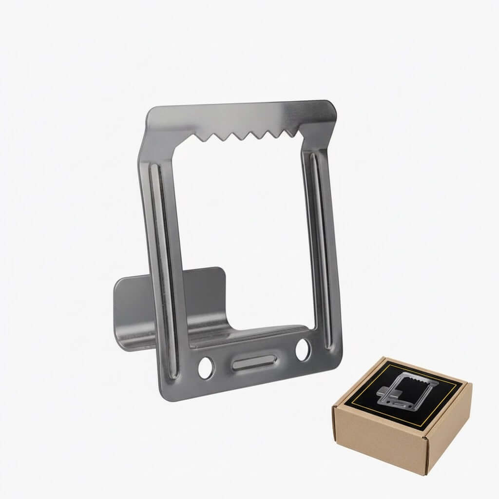 Canvas hangers voor een strakke en veilige ophanging met een metalen montagebeugel en een doos.