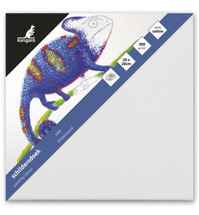 Kangaro schildersdoek 20 x 20 cm – 100% katoen, 3 lagen gesso