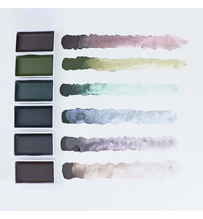 Gansai Tambi Graphite Colors verfset met diepe, gedempte grafiettinten voor kunstenaars en ambachtslieden.