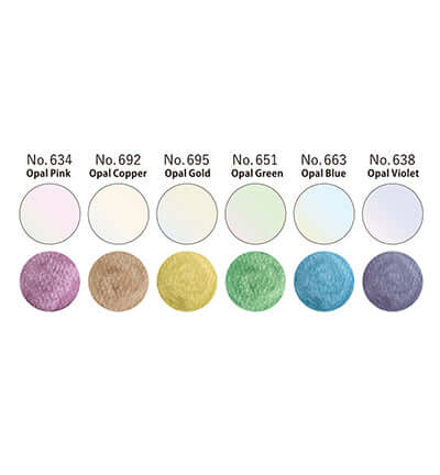 Gansai Tambi Opal Colors in various shades including Opal Pink, Opal Copper, Opal Gold, Opal Green, Opal Blue, and Opal Violet.