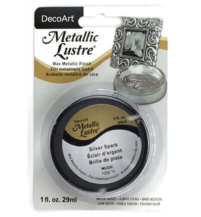 ML03C-28 Metallic Lustre Silver Spark – watergedragen metallic wax pasta met glans