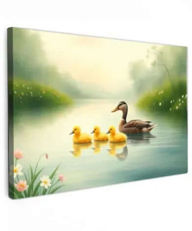 Mother's Love Duck - Online Schilderij - Canvas Schilderij