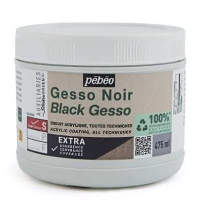 Pébéo Black Gesso – Zwarte Gesso Primer 475 ml