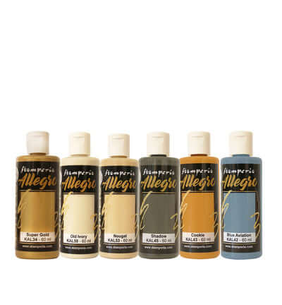 Stamperia Allegro White Christmas acrylverfset met 6 kleuren van 60 ml KALKIT76