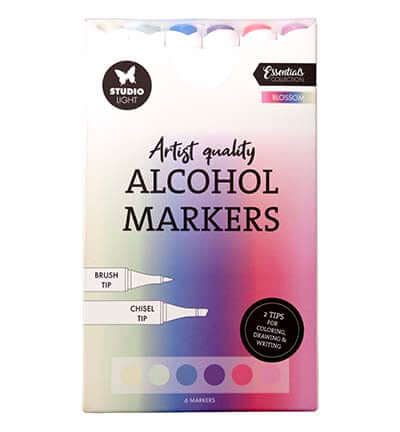 Studio Light Alcohol Markers Blossom Essentials nr. 42 set met 6 dubbelzijdige markers