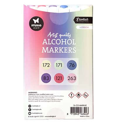 Studio Light Alcohol Markers Blossom Essentials nr. 42 set met 6 dubbelzijdige markers