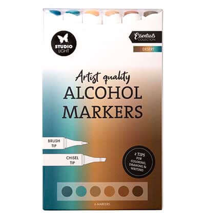 Studio Light Alcohol Markers Desert – 6 dubbelzijdige markers