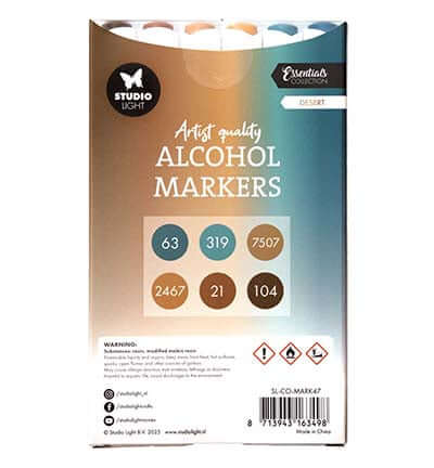 Studio Light Alcohol Markers Desert – 6 dubbelzijdige markers