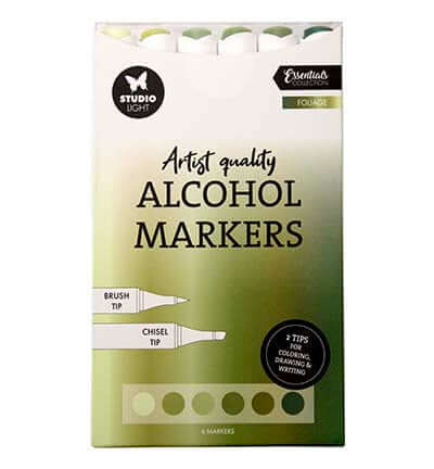 Studio Light Alcohol Markers Foliage Essentials nr. 43 set met 6 dubbelzijdige markers