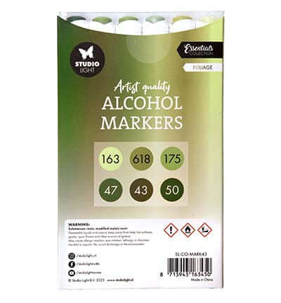 Studio Light Alcohol Markers Foliage Essentials nr. 43 set met 6 dubbelzijdige markers