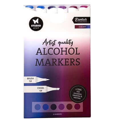 Studio Light Alcohol Markers Galaxy Essentials nr. 45 set met 6 dubbelzijdige alcoholmarkers