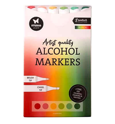 Studio Light Alcohol Markers Tropical – 6 dubbelzijdige markers