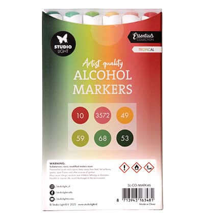 Studio Light Alcohol Markers Tropical – 6 dubbelzijdige markers