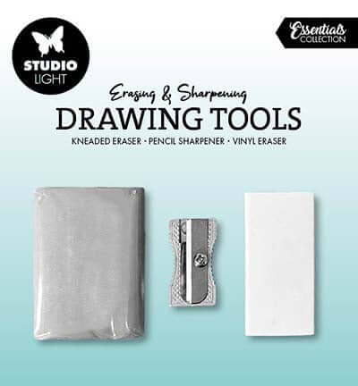 Studio Light Essentials 3-delige tekenset met kneedgum, vinyl gum en metalen puntenslijper SL-TO-DT01