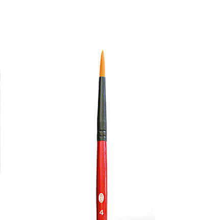 Viva Decor Synthetik spitz 4 penseel voor professionele schildertechnieken met acryl en olieverf.