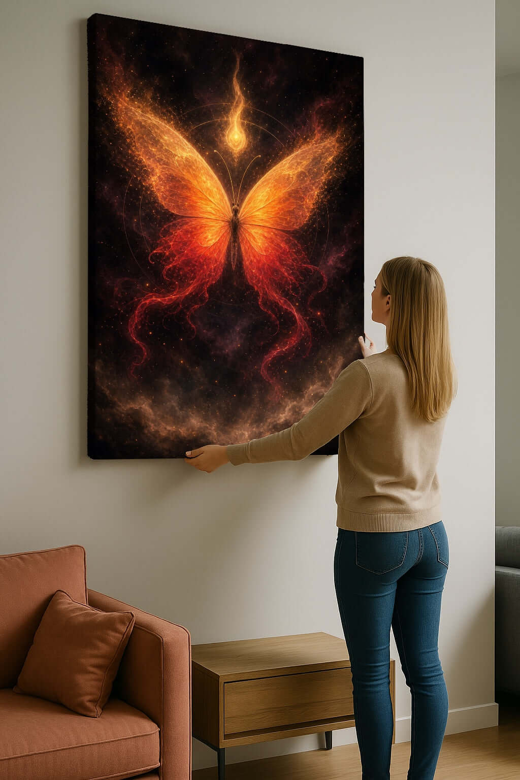 Vuurvlinder Canvas Schilderij