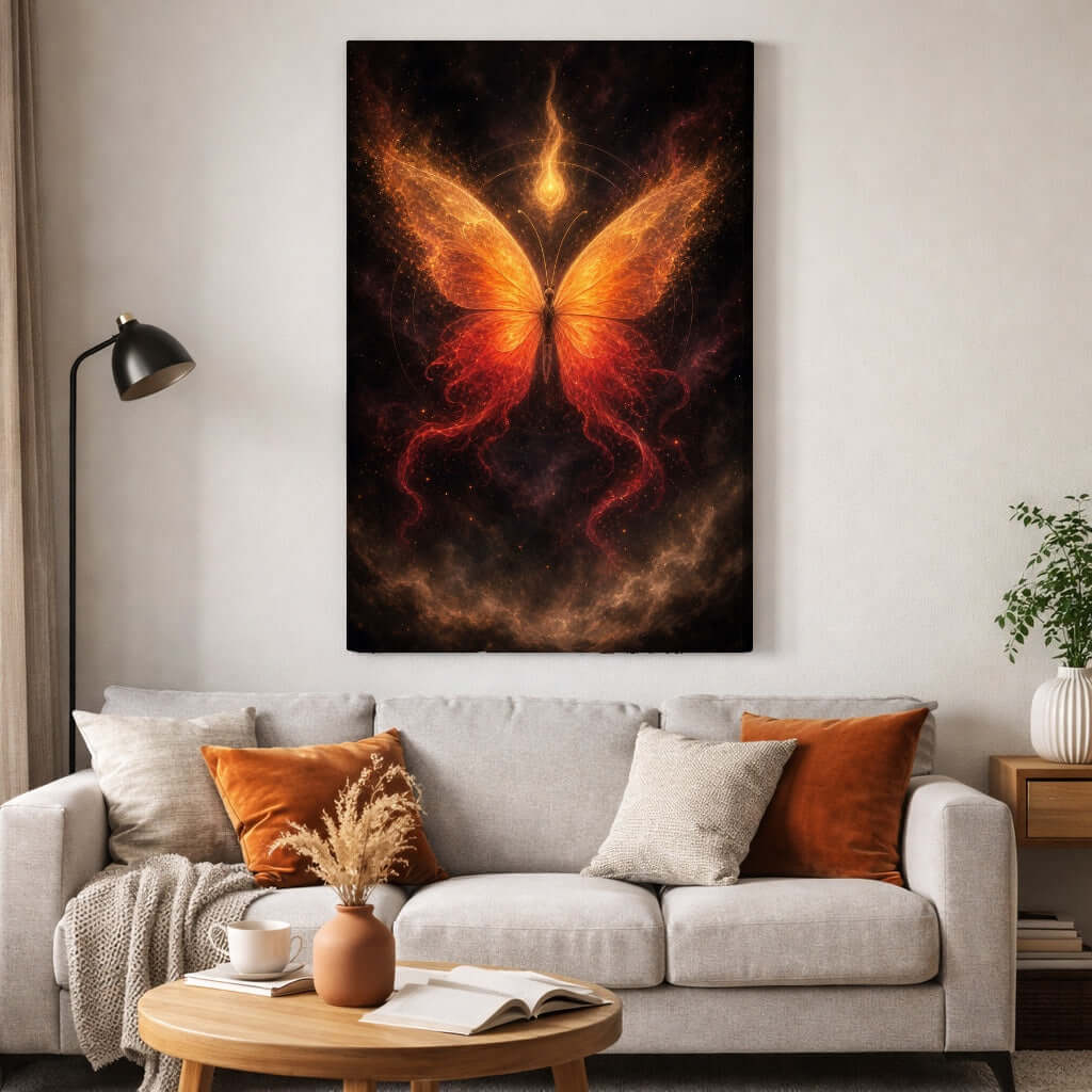 Vuurvlinder Canvas Schilderij