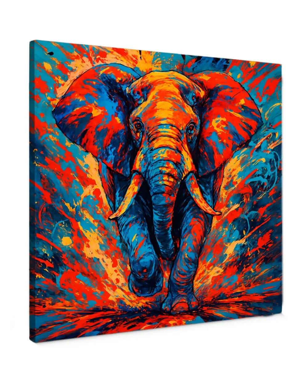 Abstract Elephant - Online Schilderij - Canvas Schilderij