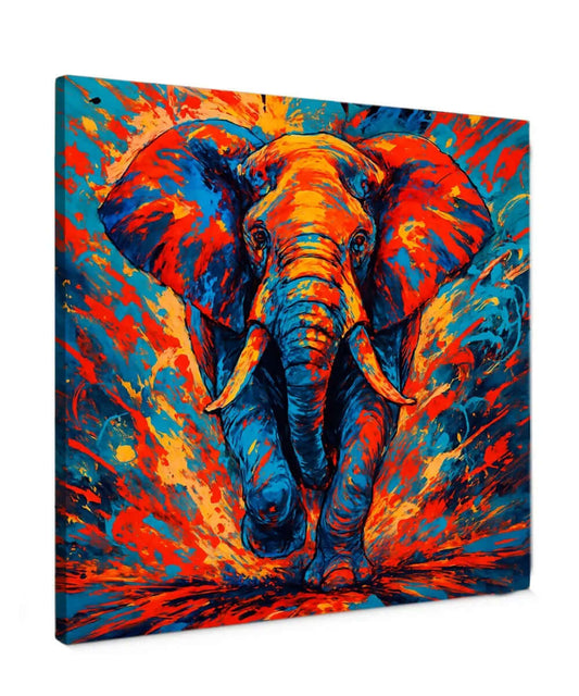 Abstract Elephant - Online Schilderij - Canvas Schilderij