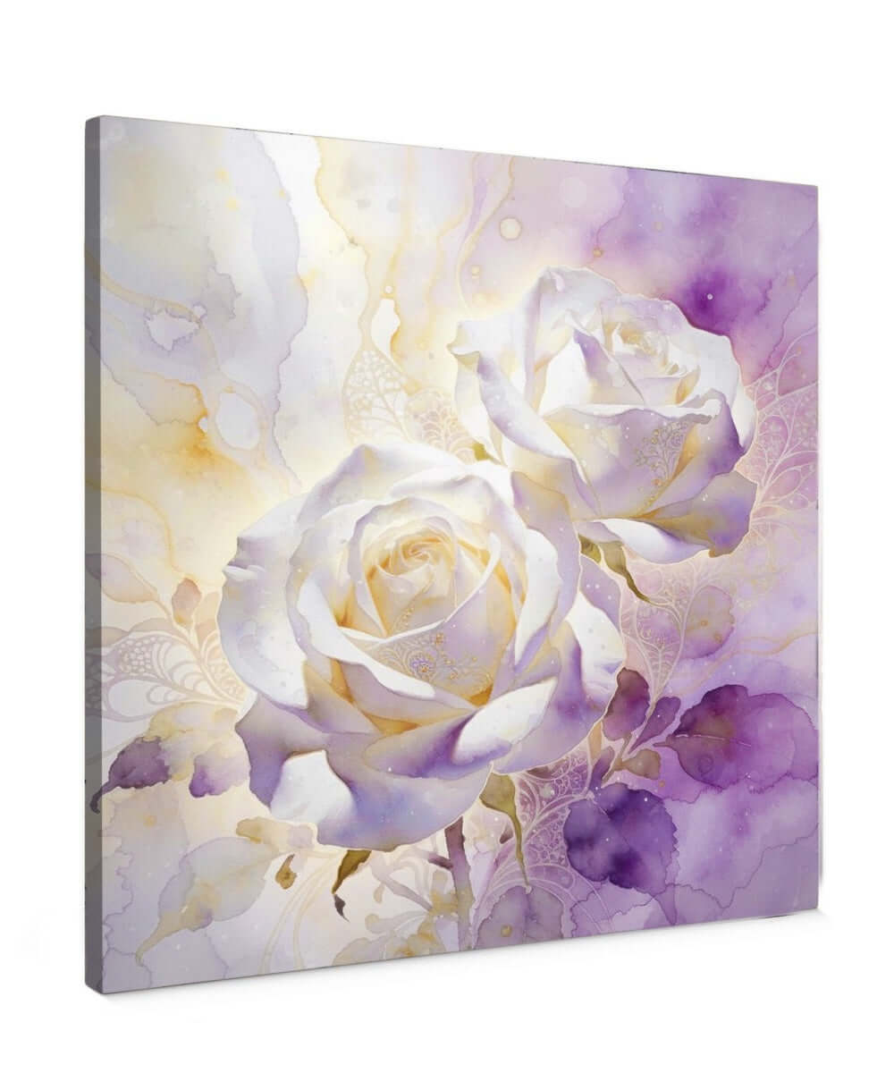 canvas schilderij Lila rozen