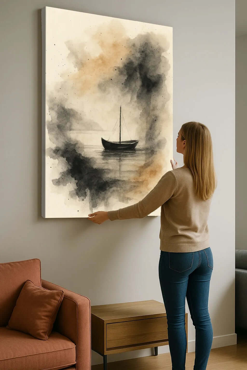 canvas schilderij Solitude Afloat wall art