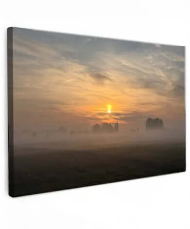 canvas schilderij morning Hattem Oostersedijk