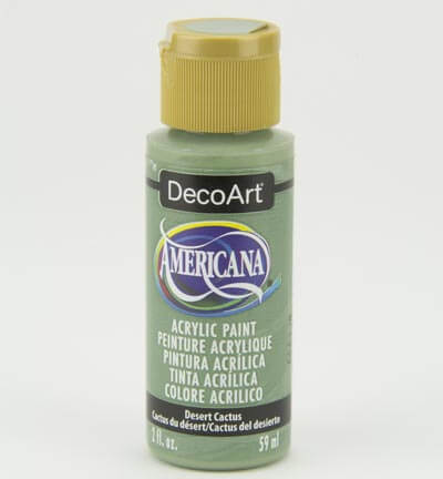 Desert Cactus Americana acrylic paint by DecoArt in a 59 ml bottle with a matte finish.