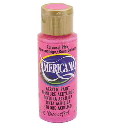 Carousel Pink Americana acrylic paint bottle by DecoArt, 59 ml, ideal for art and home-decor projects.