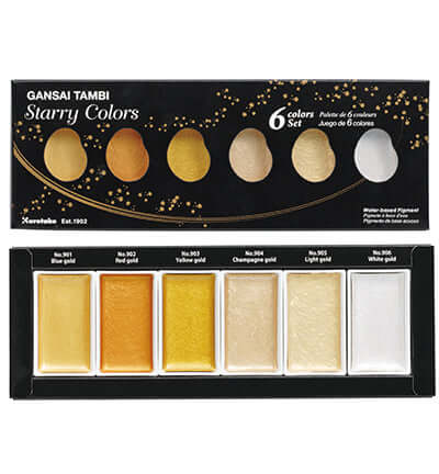 kuretake gansai tambi starry 6 colors