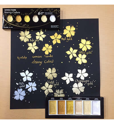 kuretake gansai tambi starry colors flowers